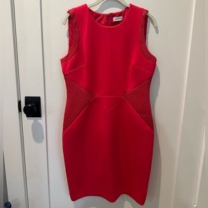 Calvin Klein Sleeveless Sheath Dress | Size 12 | Berry